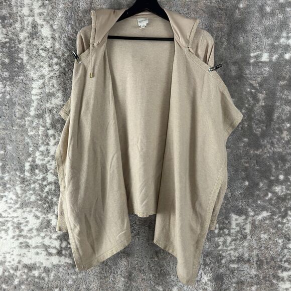 Zenergy Chicos Size 0/S Cashmere Cotton Blend Hooded Drawstring Cardigan Sweater - Picture 4 of 10